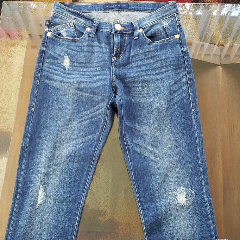 💙 ROCK & REPUBLIC BLUE JEANS PANTS SIZE 4 - Picture 3 of 14